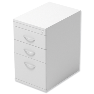 Trexus Filing Pedestal Desk-High 3-Drawer W400xD600xH725mm White Ident: 436E