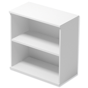 Trexus Low Bookcase with Adjustable Shelves and Floor-leveller Feet W800xD420xH853mm White Ident: 438A