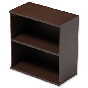 Trexus Low Bookcase with Adjustable Shelves and Floor-leveller Feet W800xD420xH853mm Dark Walnut Ident: 438A