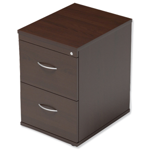 Trexus Filing Cabinet 2-Drawer W480xD600xH720mm Dark Walnut Ident: 439A