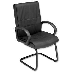 Trexus Norfolk Visitors Armchair Seat W530xD465xH440mm Leather Black Ident: 393E