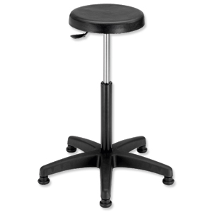 Trexus Industrial Stool EasiKleen Seat Dia310xH540-800mm Black