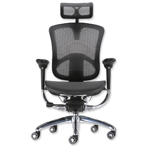 Adroit Smart Mesh Armchair Seat W530xD500xH470-530mm Black Ident: 387A