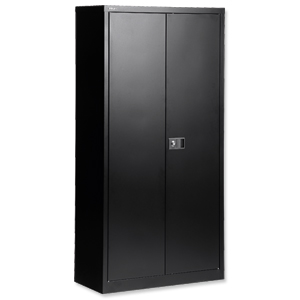 Trexus Storage Cupboard Steel 2-Door W914xD400xH1806mm Black