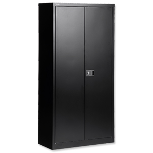 Trexus Storage Cupboard Steel 2-Door W914xD400xH1000mm Black Ident: 468A