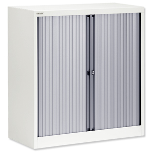 Bisley A4 EuroTambour Including 2 Shelves W1000xD430xH1030mm Silver Shutters White Frame Ident: 465A