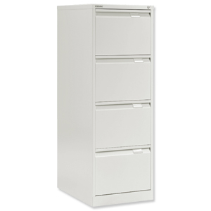 Bisley BS4E Filing Cabinet 4-Drawer H1321mm White Ref 101219