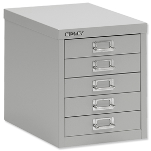 Bisley SoHo Multidrawer Cabinet 5-Drawer H325mm Grey Ref 101227