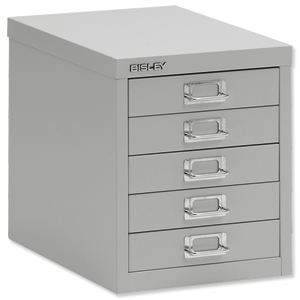 Bisley SoHo Multidrawer Cabinet 5-Drawer H325mm Grey Ref 101227 Ident: 463B