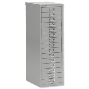Bisley SoHo Multidrawer Cabinet 15-Drawer H860mm Grey Ref 101229 Ident: 463B