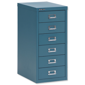 Bisley SoHo Multidrawer Cabinet 6-Drawer H590mm Doulton Blue Ident: 463B