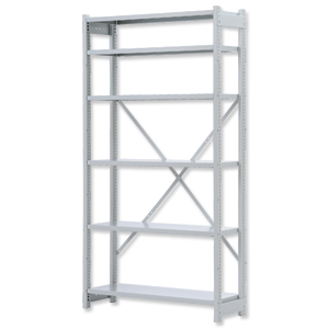 Bisley Shelving Starter Bay Metal Standard Depth W1032xD300xH1832mm Ref 1018ESSTK30 Ident: 475B