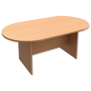 Trexus Boardroom Table D-End Panel Leg W1800xD1000xH725mm Beech