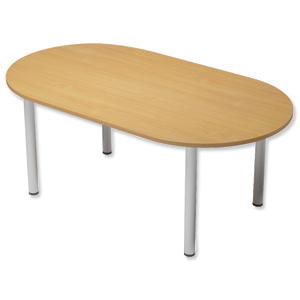 Trexus Boardroom Table D-End Post Leg W1800xD1000xH725mm Beech Ident: 452B