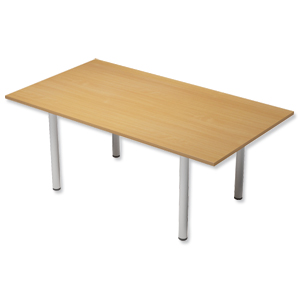 Trexus Boardroom Table Rectangular Post Leg W1800xD1000xH725mm Beech