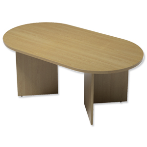 Trexus Boardroom Table D-End Arrow Leg W1800xD1000xH725mm Oak