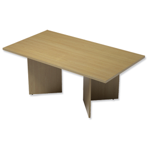 Trexus Boardroom Table Rectangular Arrow Leg W1800xD1000xH725mm Oak
