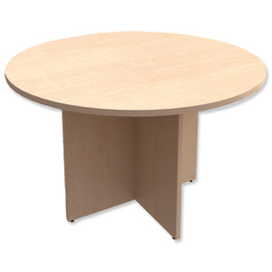 Trexus Boardroom Table Round X-Panel Legs Dia1200xH725mm Maple Ident: 453A