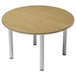 Trexus Boardroom Table Round Post Leg Dia1200xH725mm Oak