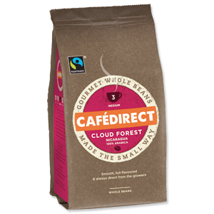 Cafe Direct Cloud Forest Coffee Beans Fairtrade 227g Ref A07613 Ident: 614D
