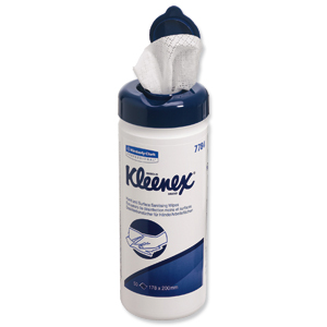 Kleenex Hand and Surface Sanitising Wipes Sheet Size 178x220mm Tub Ref 7784 [50 Wipes] Ident: 602C