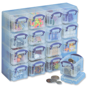 Really Useful Orangiser Set Polypropylene 16x0.14L Boxes and Tray W224xD280xH65mm Clear Ref 0.14x16CORG Ident: 177O