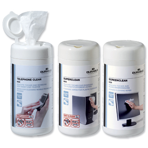 Durable Workstation Cleaning Wipes Screenclean Superclean Telephone Clean 100 Wipes Ref 5783[Triple Pack] Ident: 763D