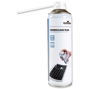 Durable Powerclean Plus Air Duster Gas Cleaner Flammable 400ml Ref 5836 Ident: 762C