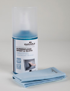 Durable Screenclean Spray with Cloth Smear Free Finish Alcohol Free 200ml Ref 5823 Ident: 762A