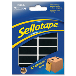 Sellotape Tamper Tabs Adhesive Mail Security Size 20x40mm [Pack 12] Ident: 362E