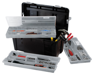 Raaco 23 Inch Toolbox with Two Removable Trays Black Ref 715195