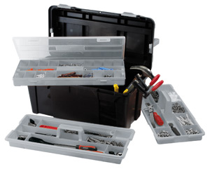 Raaco 23 Inch Toolbox with Two Removable Trays Black Ref 715195 Ident: 512G