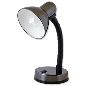 Searchlight Electric Flexible Neck Desk Lamp 40W Black Chrome Ref L1105BH