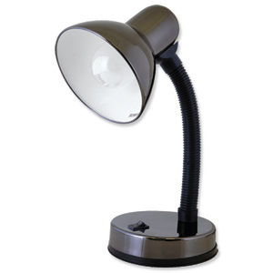 Searchlight Electric Flexible Neck Desk Lamp 40W Black Chrome Ref L1105BH Ident: 491A