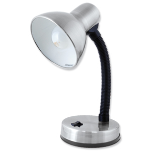 Searchlight Electric Flexible Neck Desk Lamp 40W Brushed Chrome Ref L1105BC