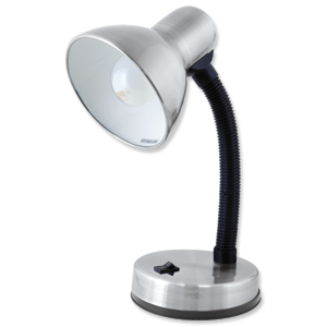 Searchlight Electric Flexible Neck Desk Lamp 40W Brushed Chrome Ref L1105BC Ident: 491A