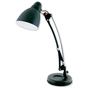 Searchlight Electric Reach Desk Lamp 60W Integral Desk Tidy Matt Black Ref L1104BK