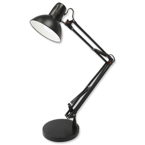 Searchlight Electric Modus Swing Arm Desk Lamp 60W Black Ref L1120BK Ident: 491F