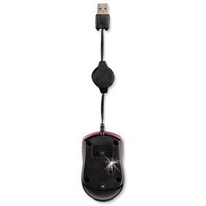 Hama Mouse Optical 3 Button Retractable Cord for Notebook Black Ref 00053873 Ident: 736E