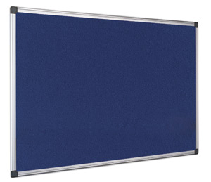 Bi-Office Notice Board Fire Retardant Fabric Alumimium Frame W1200xH900mm Blue Ref SA0501170