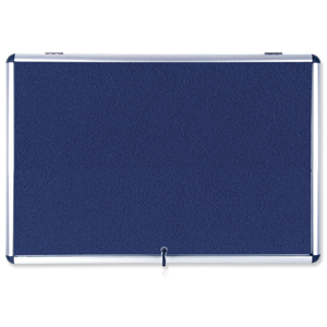 Bi-Office Fire Retardant Display Case Glazed Blue Fabric 8xA4 Ref ST350101150 Ident: 276A