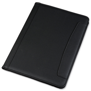 Alassio Messina Folio Leather Look Writing Case Black Ref 30081