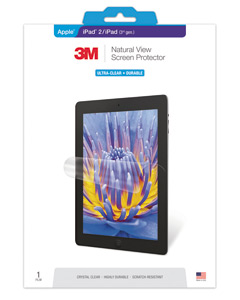 3M Natural View Ultra Clear Screen Protector for iPad 2/Next Gen Ref NViPad2-2 [Pack 2] Ident: 638A