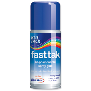 Bostik Blu-Tack Fast Tak Adhesive Spray Can Repositionable 150ml Ref 80219 Ident: 355A
