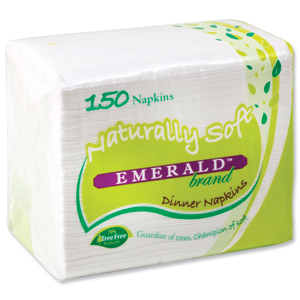 Emerald Dinner Napkins 2-Ply White Ref VEMR5818 [Pack 150]