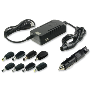 Laptop Power Adaptor DC Car Charger with 8 Tips/Connectors Ref CUC009A