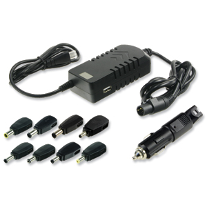 Laptop Power Adaptor DC Car Charger with 8 Tips/Connectors Ref CUC009A Ident: 756A