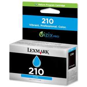 Lexmark 210 Return Program Inkjet Cartridge Page Life 500pp Cyan Ref 14L0086E Ident: 823K