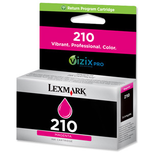 Lexmark 210 Return Program Inkjet Cartridge Page Life 500pp Magenta Ref 14L0087E