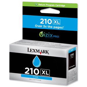 Lexmark 210XL Return Program Inkjet Cartridge High Capacity Page Life 1600pp Cyan Ref 14L0175E